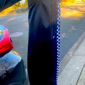 Vans black checkered track pants